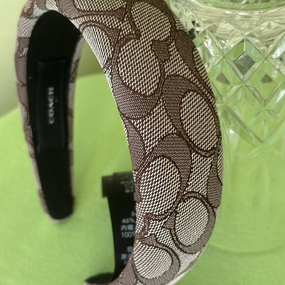 COACH SIGNATURE HEADBAND BOXED:NWT OAK C6359 - Picture 3 of 12